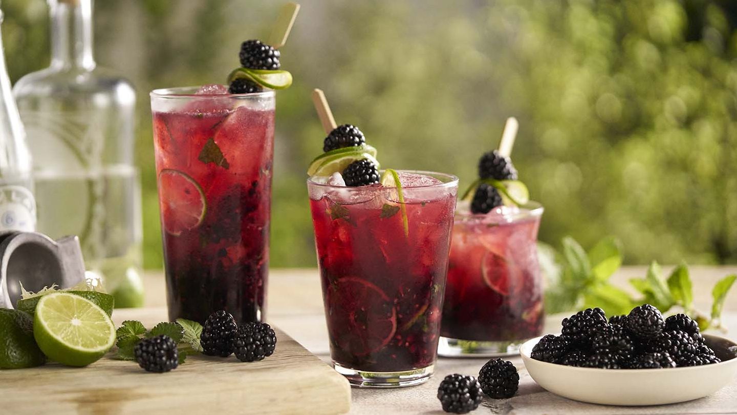 Sprudelnder Brombeer-Mojito 