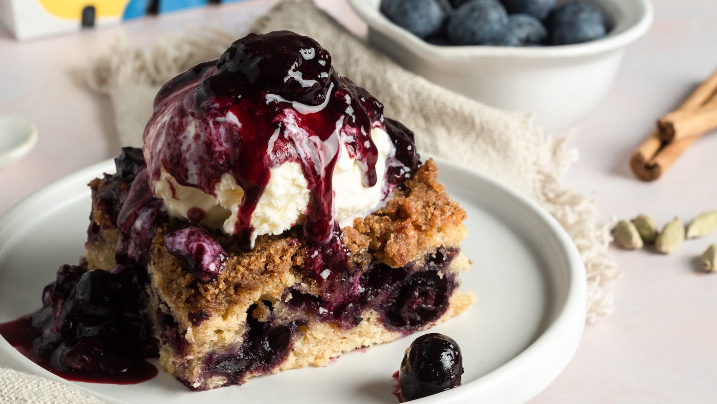 Streuselkuchen mit Blaubeeren und Zimt 