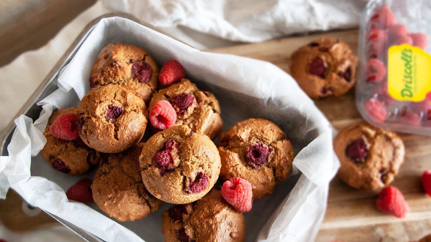 Muffins mit Himbeeren und Vanille