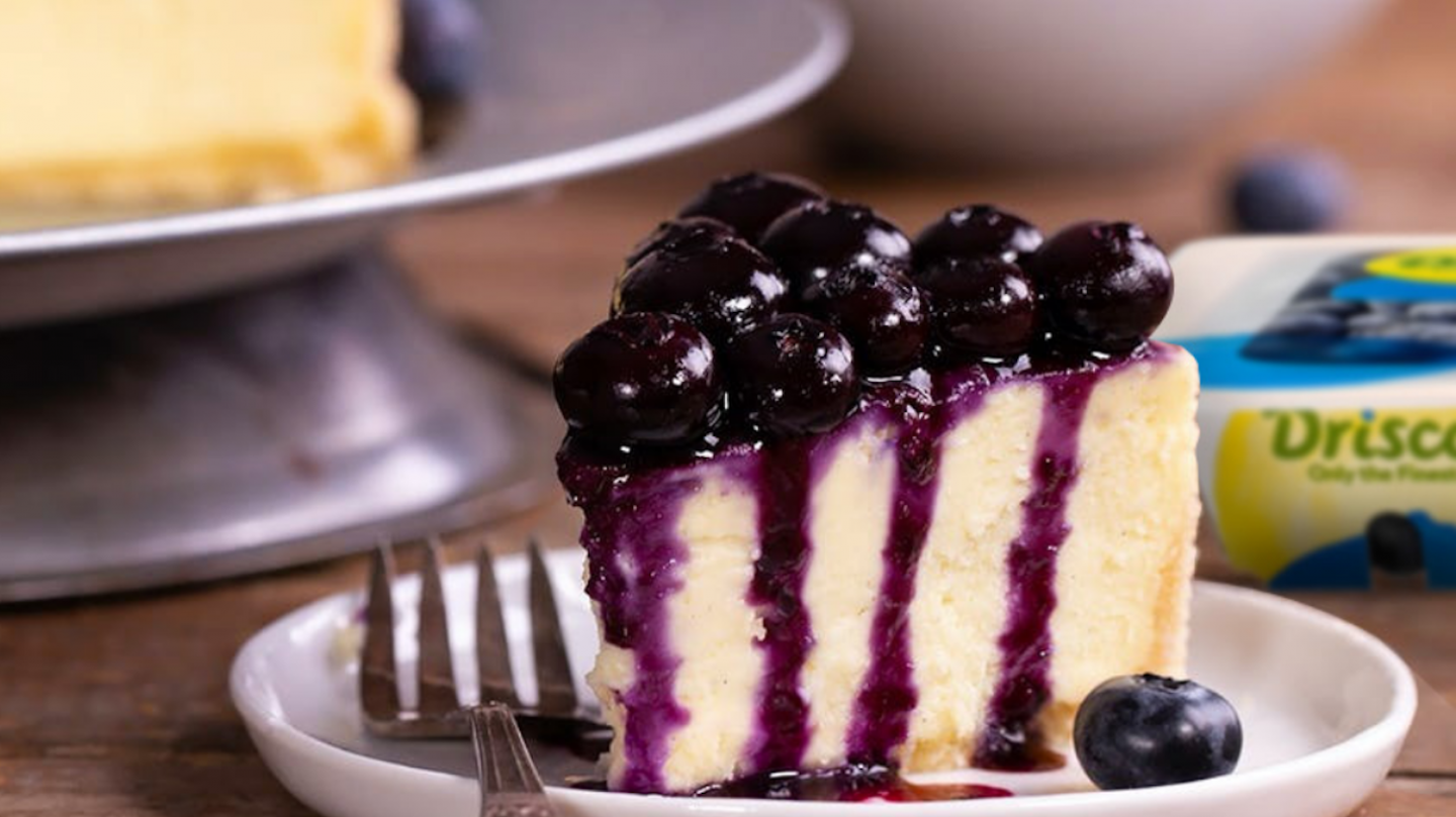 Cheesecake mit Vanille, Mascarpone und Blaubeeren