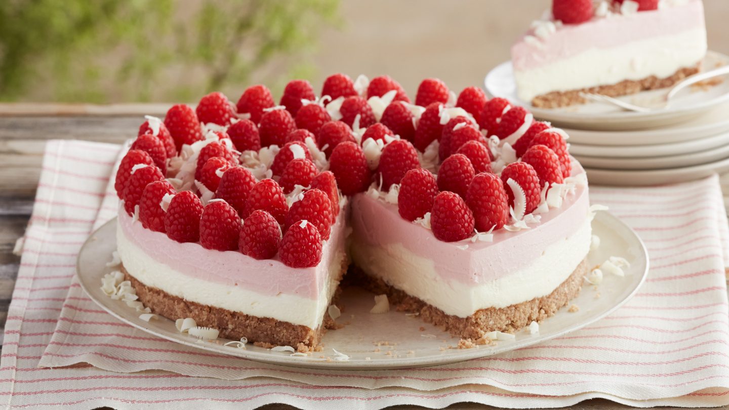 Käsekuchen mit Himbeeren