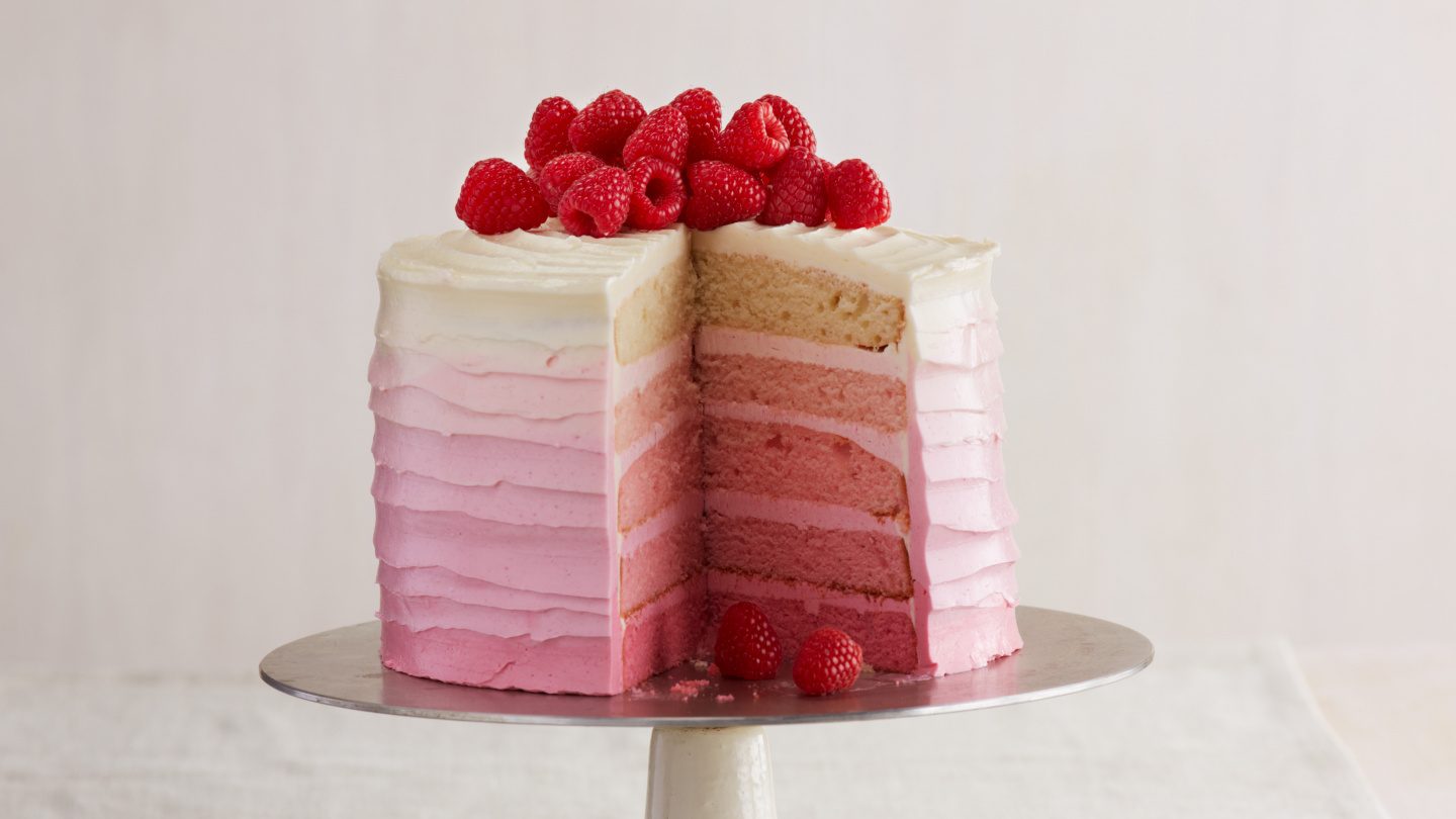 Pinke Himbeer-Ombré-Torte