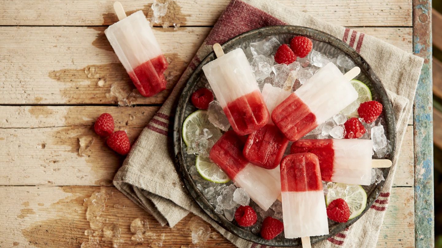 Himbeer-Limetten-Eis am Stiel