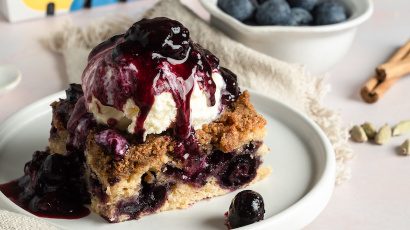 Streuselkuchen mit Blaubeeren und Zimt 