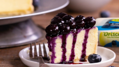 Cheesecake mit Vanille, Mascarpone und Blaubeeren