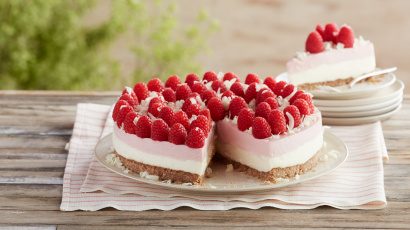 Käsekuchen mit Himbeeren