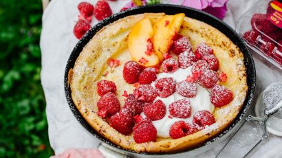 Dutch Baby mit Himbeeren