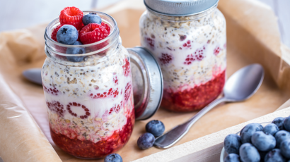 Guten-Morgen-Haferflocken mit Beeren